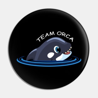 Team Orca - Whale Orcas Sea Ocean Retro Sunset Pin