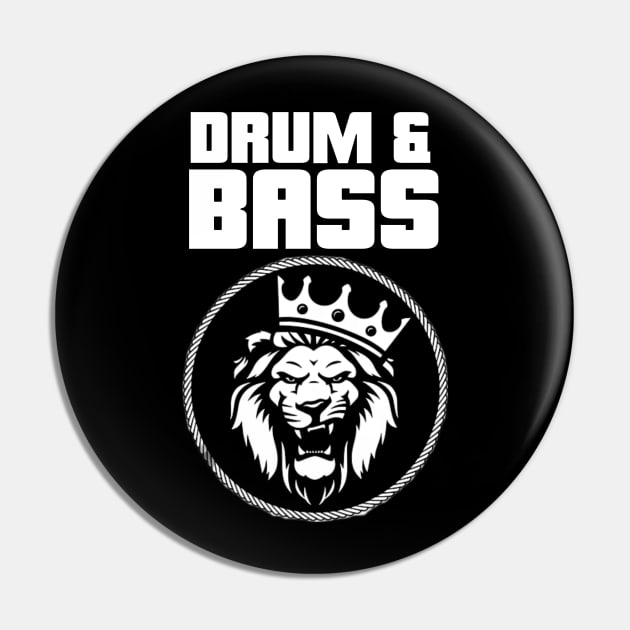 DRUM & BASS - Lion Crown Pin by DISCOTHREADZ 