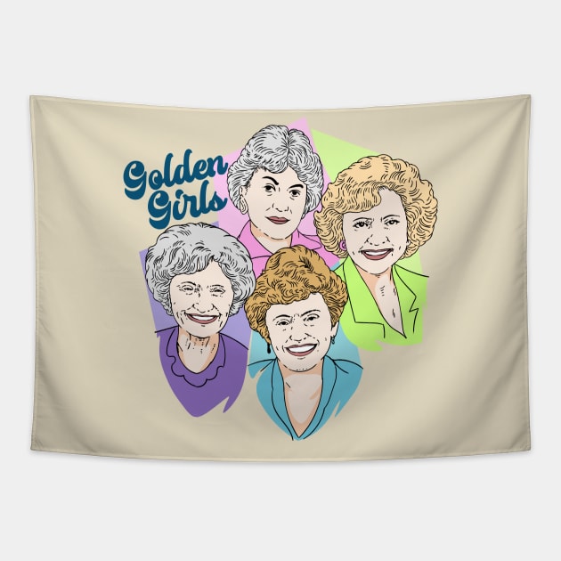 The Golden Girls Squad 80s Tapestry by The Dare