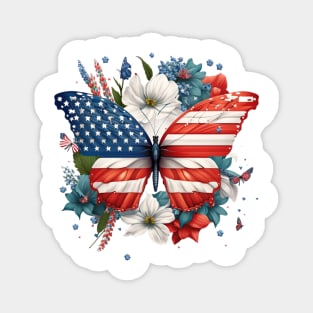 4th of July Floral Butterfly Lover Magnet