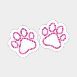 80s Retro Neon Sign Cat Paw Magnet