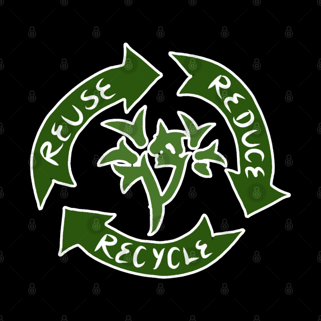 3 arrows symbolizing reuse, reduce, recycle. by zinfulljourney