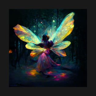 shiny fairy dancing through magic forest T-Shirt