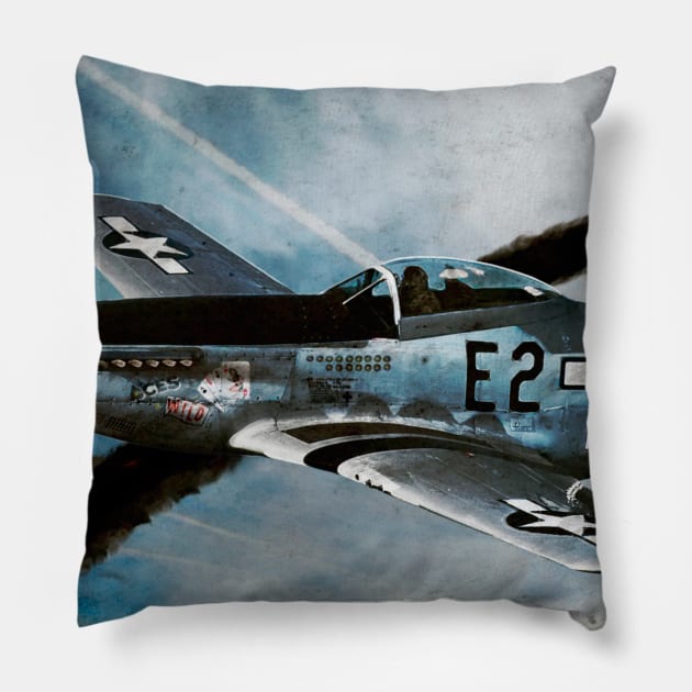 P51 Mustang Pillow by Aircraft.Lover