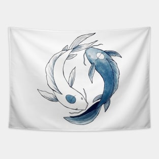 Koi fish yinyang Tapestry