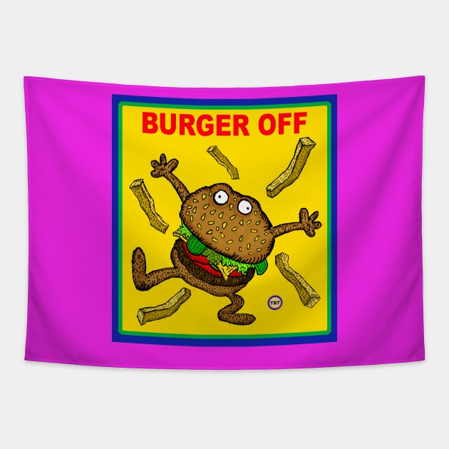 Burger Off Tapestry by TBT-TSHIRTS