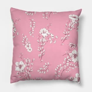 Bold pink and white floral Pillow