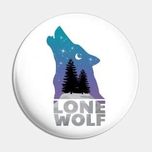 Howling wolf at the moon Pin