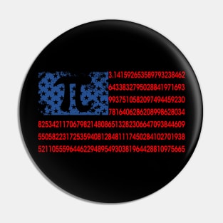 Pi Math American Flag Gift for Pi Day Math Lover Teacher Student Pin