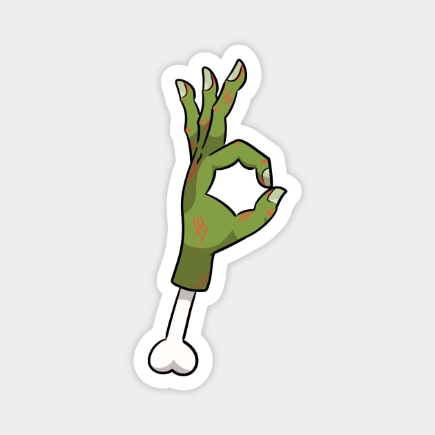 A-Okay Zombie hand Magnet by Jamtastic