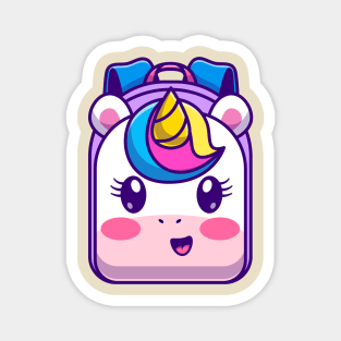 Cute Unicorn Backpack Cartoon Magnet