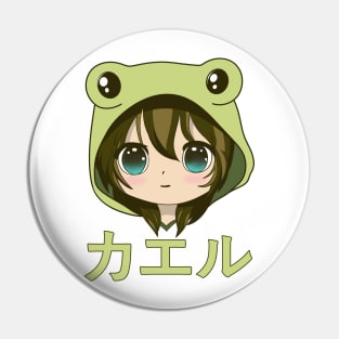 Kawaii Frog Girl Anime Pin