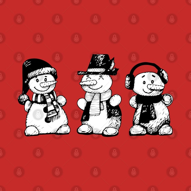 Cute Snowman Characters Funny Xmas Gift by salemstore