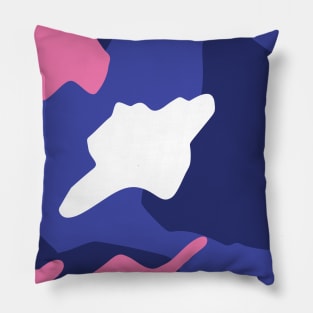 Cool Pink and Blue Camouflage Pillow