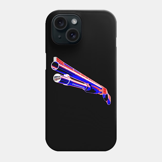 Shotgun Punchado Blank Text v. Code: Red White Blue Phone Case by punchado