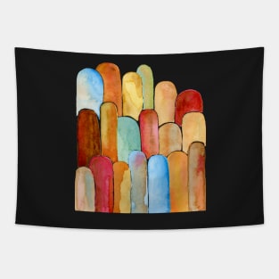 Gorgeous Red Blue Gold Brown Orange Watercolor Design Tapestry