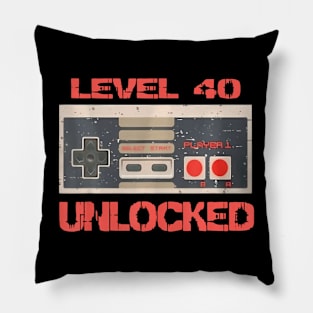 Level 40 Video 40th Birthday Pillow