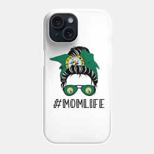 Washington Mom Life Messy Hair Bun Washington Flag Gift Phone Case