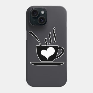 Nice and Funny coffee cup, coffee lovers gift, coffee gift, coffee cozy, birthday, cafeteria’s stickers, fashion Design, restaurants and laptop stickers, lovely coffee cup with heart inside Phone Case