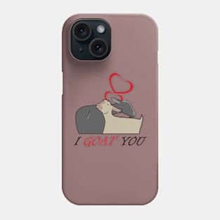 Goat in love Phone Case