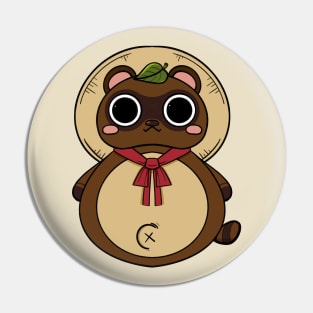 Cute Japanese Tanuki cartoon design Pin