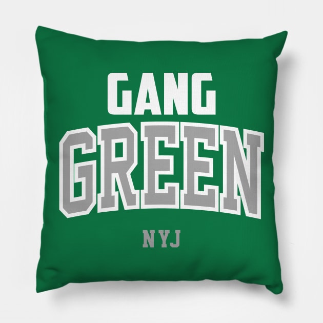 Gang Green Football New York Pillow by funandgames