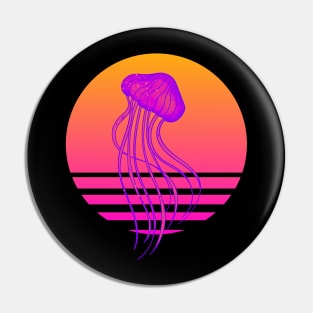 Retrowave Jellyfish Aesthetic Pin