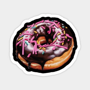 Donut With Sprinkles Art - Donut Magnet