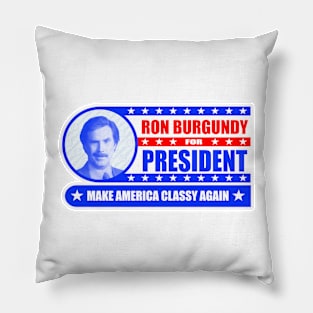 Ron Burgundy For President Political Anchorman Pillow