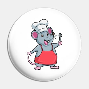 Rat as Chef with Cooking apron & Wooden spoon Pin