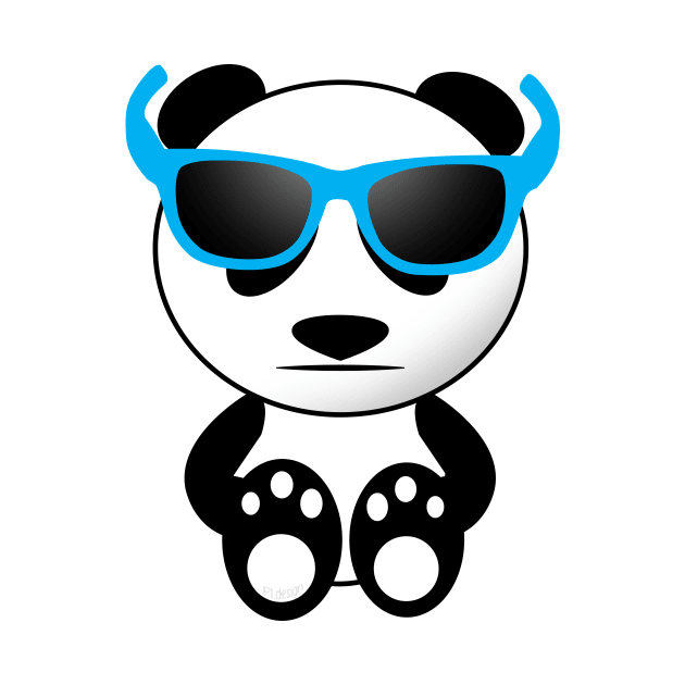 Cool cute panda bear sunglasses blue by PLdesign