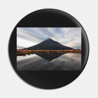 Lonely Mountain with lake reflection in New Zealand Pin