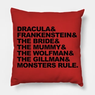 Classic Horror Monsters Pillow