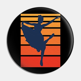 Retro Ballerina Silhouette Pin