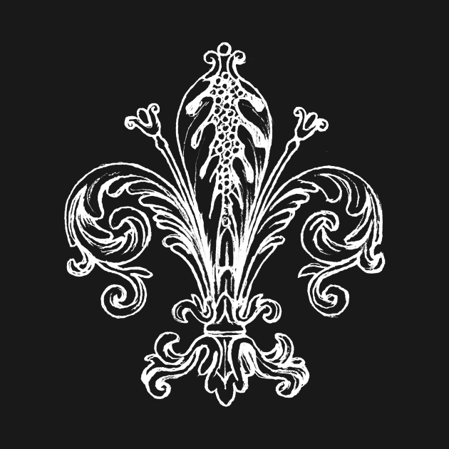 Fleur-de-lis Drawing, White by cartogram