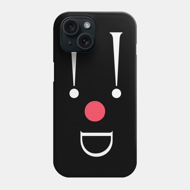 Clown, white exclamation marks and a red nose Phone Case by PopArtyParty