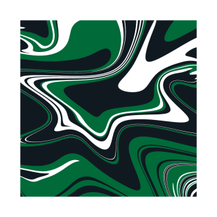 Green Black Colors Marble Pattern Swirl Design Abstract Art Background T-Shirt