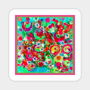 Pop-Art Flowers Magnet