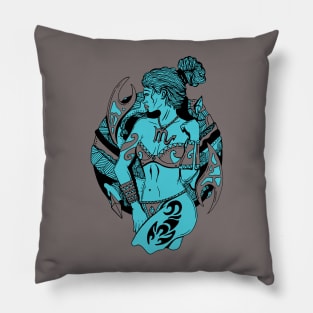 Blue Grey Scorpio Beauty Pillow