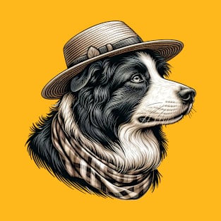 Cute Border Collie Art T-Shirt