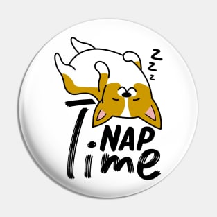 Nap Time Corgi Pin