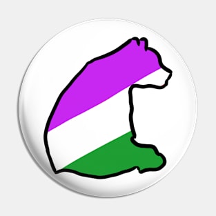 Genderqueer Pride Bear Pin