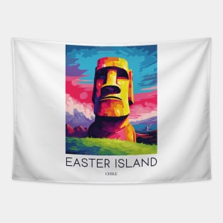 A Pop Art Travel Print of Easter Island - Chile Tapestry