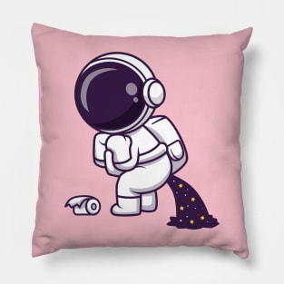 Cute Astronaut Pooping Space Cartoon Pillow