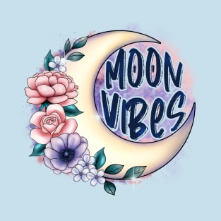 Moon vibes, floral moon design T-Shirt