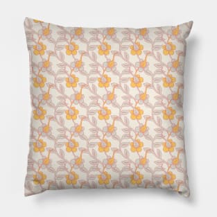 Cute Ornamental Flowers Trailing Vines Pillow