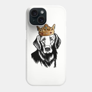 Flat-Coated Retriever Dog King Queen Wearing Crown Phone Case