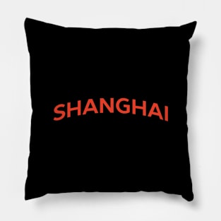 Shanghai City Typography Pillow