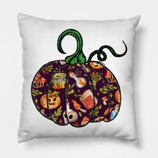 Halloween Vintage Classic Spell Scene Pillow