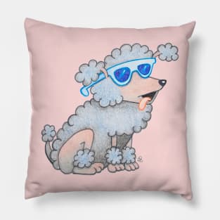 Cool Poodle - Cartoon Dog Wearing Sunglasses Pillow